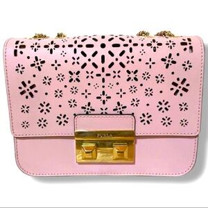 New without tags| Furla Pink Crossbody Bag with Gold Accents| + dust bag